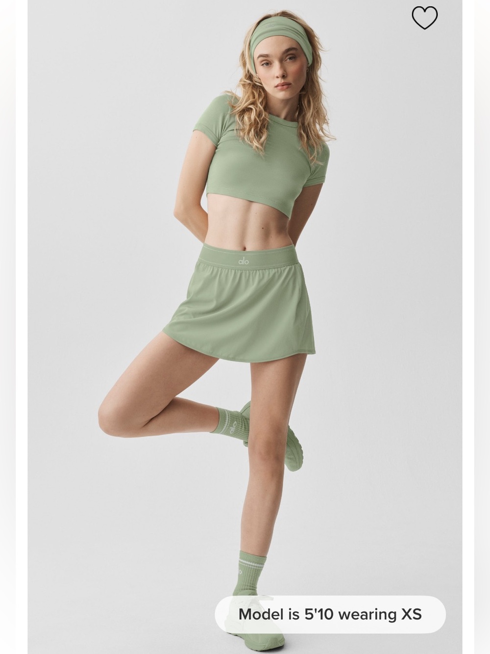 ALO yoga match point skirt dune grass new with tags - Picture 2 of 9
